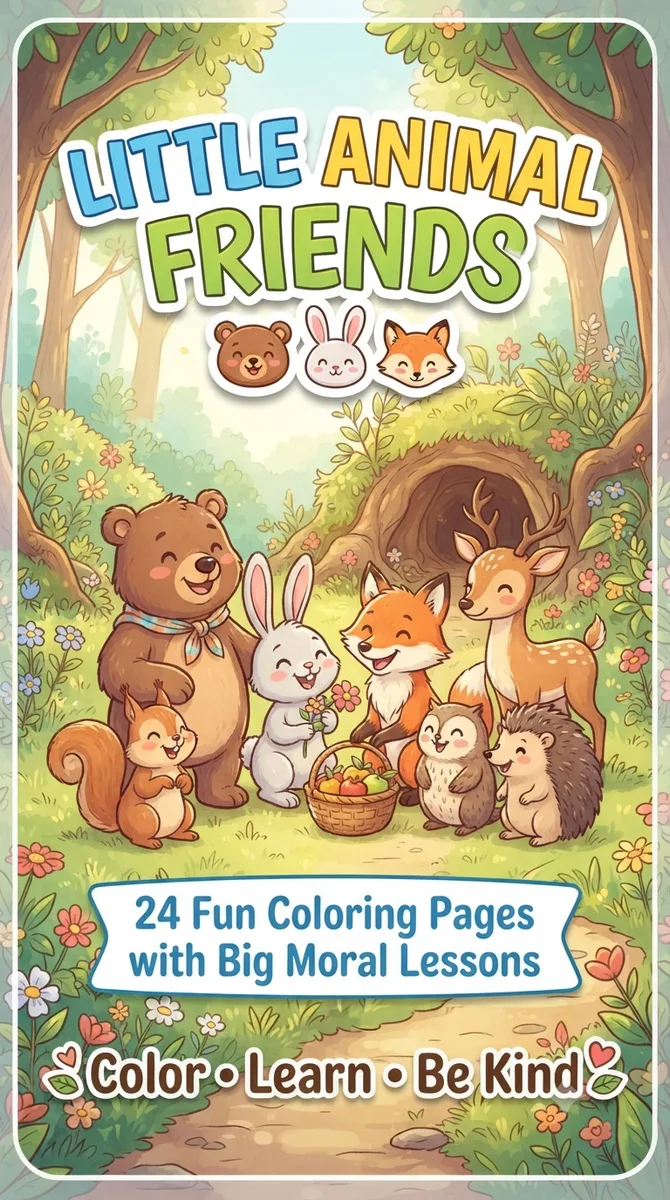 Kindness & Good Manners – Animal Coloring Book for Kids