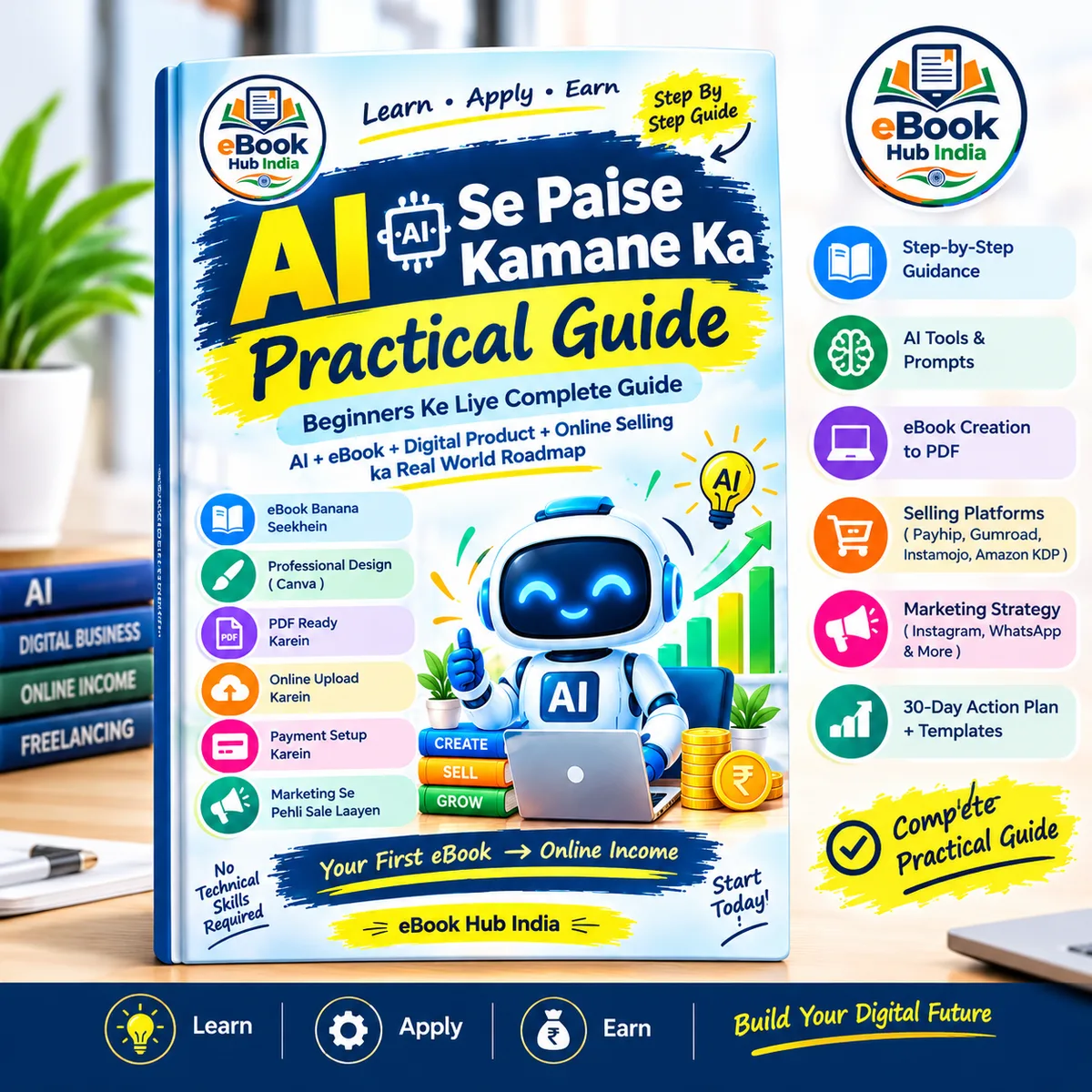 AI Se Paise Kamane Ka Practical Guide – Beginners Hindi eBook