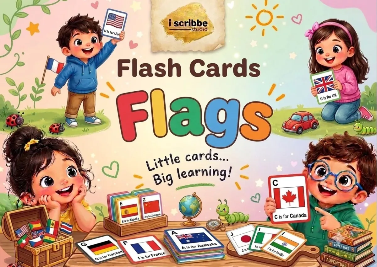 Kids Flags Flash Cards