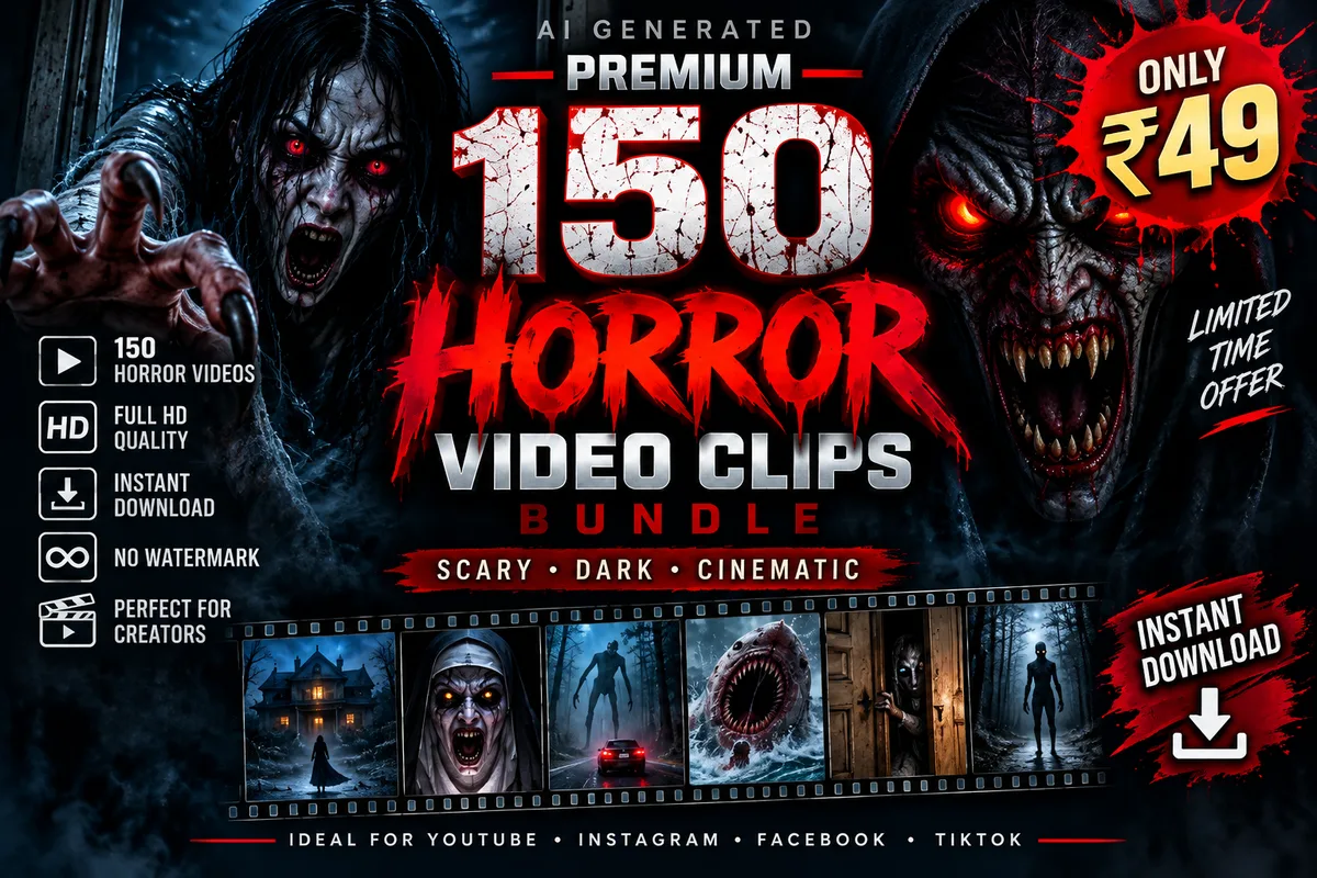 150 Premium Horror Video Clips Bundle