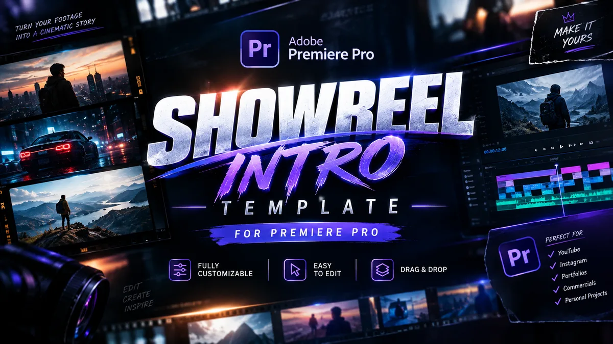 Showreel Intro Motion Graphics Template for Premiere Pro