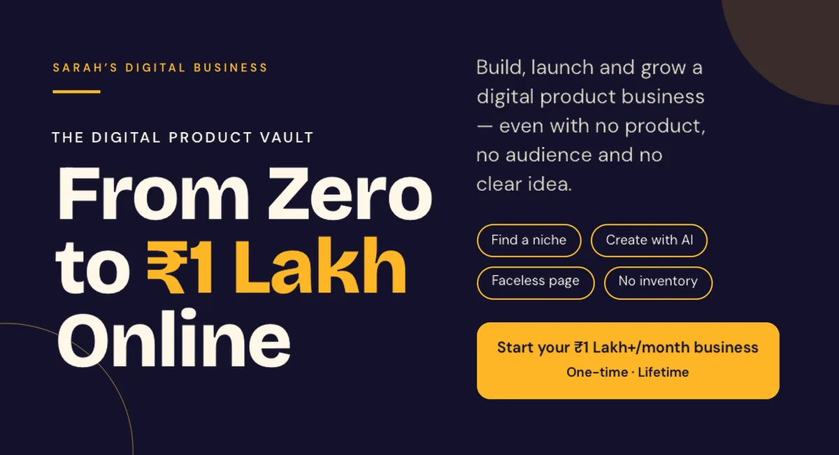 Sarah’s Digital Business From Zero to ₹1 Lakh Online